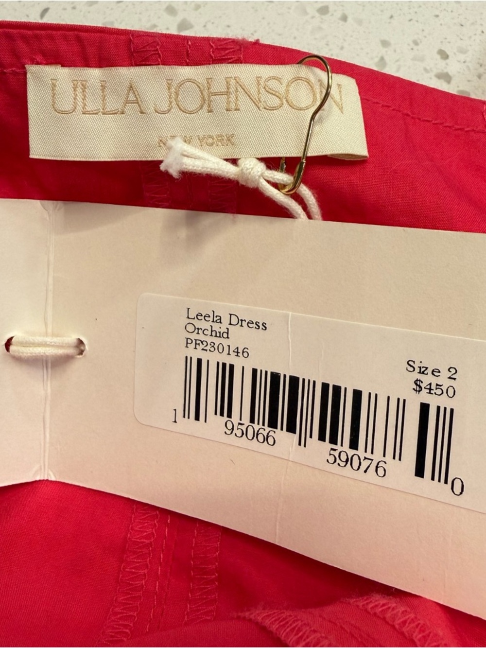 Ulla Johnson Leela Orchid Pink Midi Dress Rope Tie Waist NWT Size 2 - Picture 4 of 16
